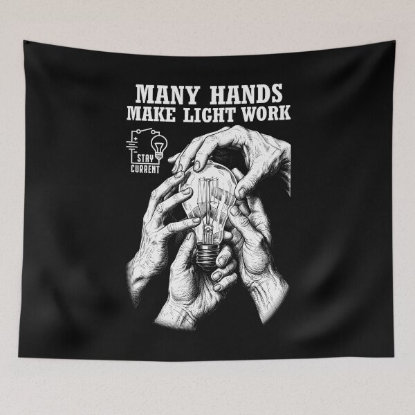 Item preview, Funny Electrician Electrical Worker Many Hands Light Work designed and sold by GrandeDuc.