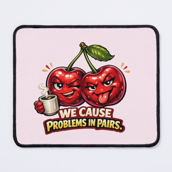 Item preview, Problem Pair Cherries – Mischief Cherry Duo Cartoon designed and sold by Sommium .