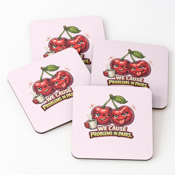 Item preview, Problem Pair Cherries – Mischief Cherry Duo Cartoon designed and sold by Sommium .