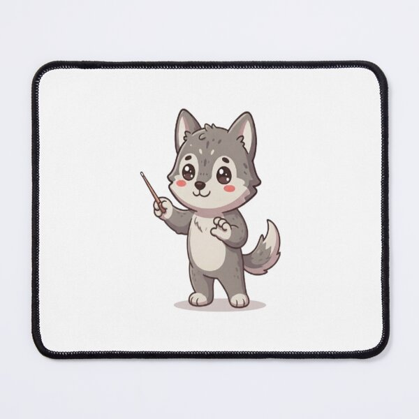 Item preview, Cute Wolf Conductor Holding Baton designed and sold by Ella_Sketch.