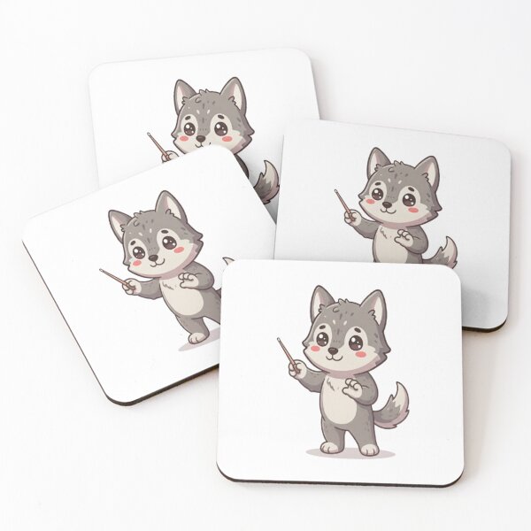 Item preview, Cute Wolf Conductor Holding Baton designed and sold by Ella_Sketch.