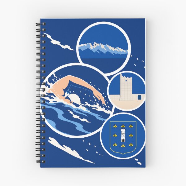 Item preview, Ražanac More Than a Race | Open Water Swimming Art Print | Croatia Coastal Print | Retro Swimmer Art | Adriatic Sea Gift designed and sold by Studio pod Burom.