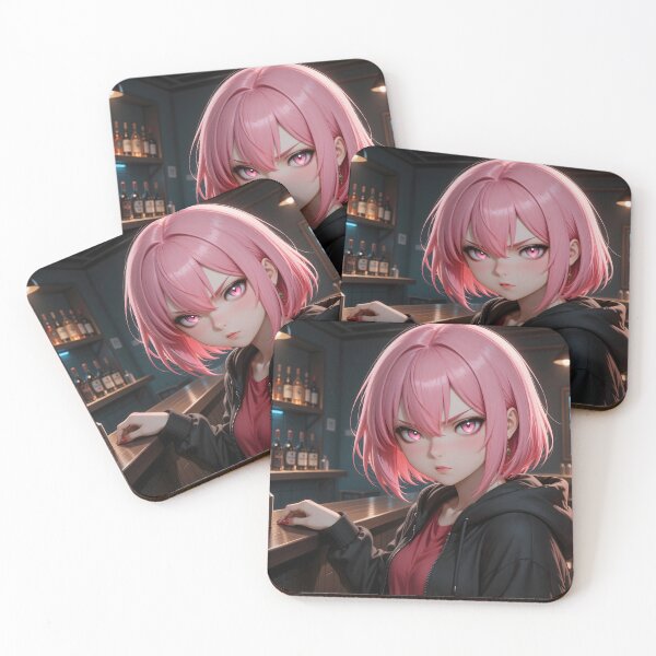 Item preview, Rose Neon Renegade – Pink Haired Anime Night Rebel designed and sold by Killington.