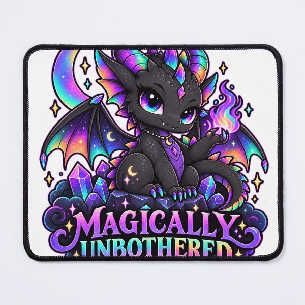 Item preview, Magically Unbothered – Cute Dark Rainbow Dragon designed and sold by ZKYss-Design.