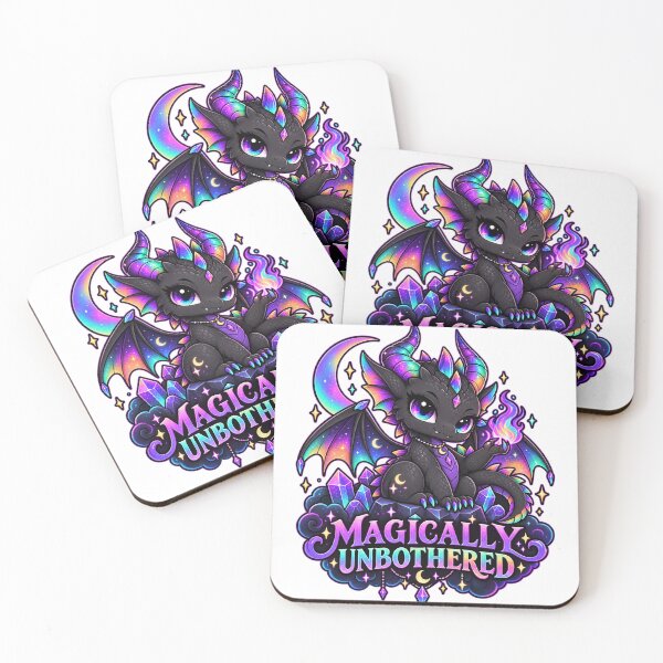 Item preview, Magically Unbothered – Cute Dark Rainbow Dragon designed and sold by ZKYss-Design.