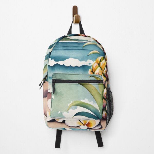 Item preview, Pineapple and Plumeria Beachscape designed and sold by BeachWhisper.