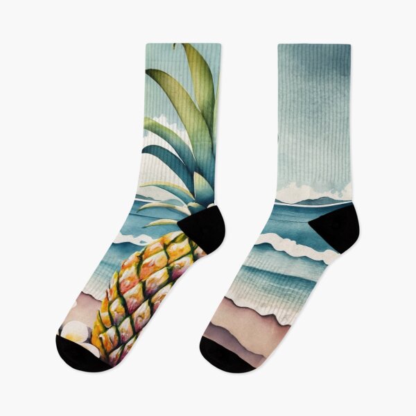 Item preview, Pineapple and Plumeria Beachscape designed and sold by BeachWhisper.