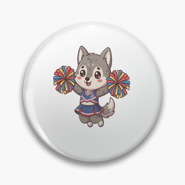 Item preview, Cute Wolf Cheerleader Holding Pompoms designed and sold by Ella_Sketch.