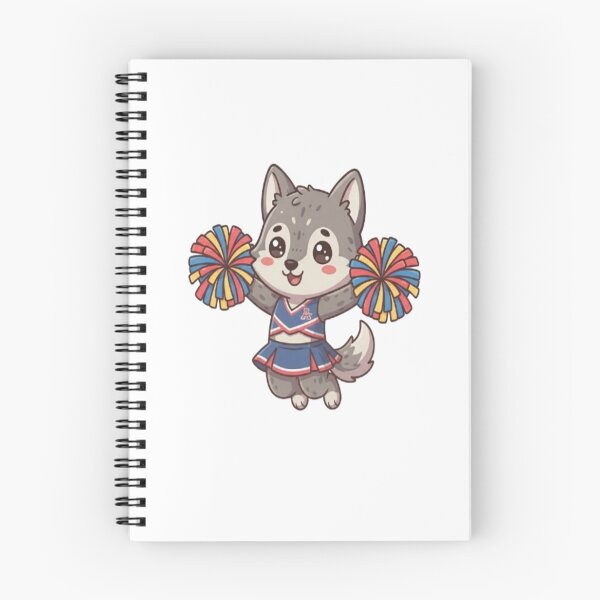 Item preview, Cute Wolf Cheerleader Holding Pompoms designed and sold by Ella_Sketch.