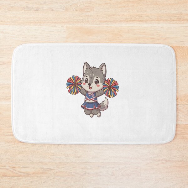 Item preview, Cute Wolf Cheerleader Holding Pompoms designed and sold by Ella_Sketch.