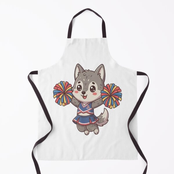 Item preview, Cute Wolf Cheerleader Holding Pompoms designed and sold by Ella_Sketch.