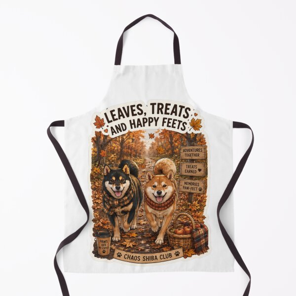 Item preview, Leaves Treats and Happy Feet Shiba Inu Design | Chaos Shiba Club Autumn Walk designed and sold by DailyStruggleCo.