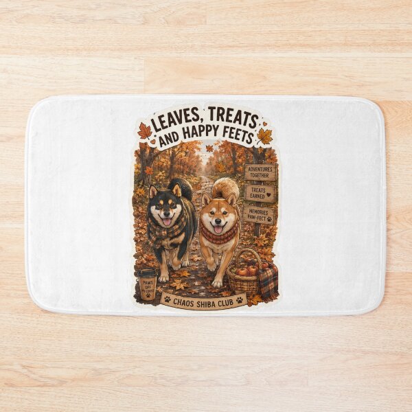 Item preview, Leaves Treats and Happy Feet Shiba Inu Design | Chaos Shiba Club Autumn Walk designed and sold by DailyStruggleCo.