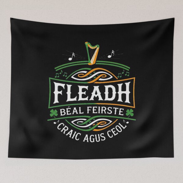 Item preview, Fleadhs Béals Feirstes Irish Music Harp Shamrock designed and sold by TinaFangcao.