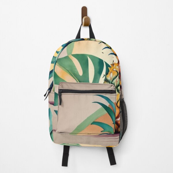 Item preview, Watercolor Tropical Pineapple with Monstera designed and sold by BeachWhisper.
