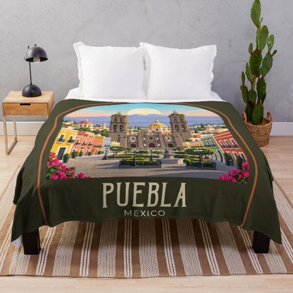 Item preview, Puebla Vintage Travel Illustration designed and sold by HomeLivingCo.