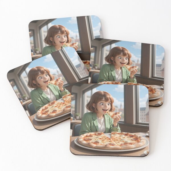 Item preview, Pizza Joy – Happy Anime Girl Café Foodie designed and sold by Killington.