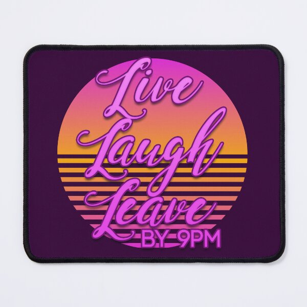 Item preview, Live Laugh Leave By 9PM - Funny Introvert Pink Neon Typography designed and sold by Silly Goose Party.