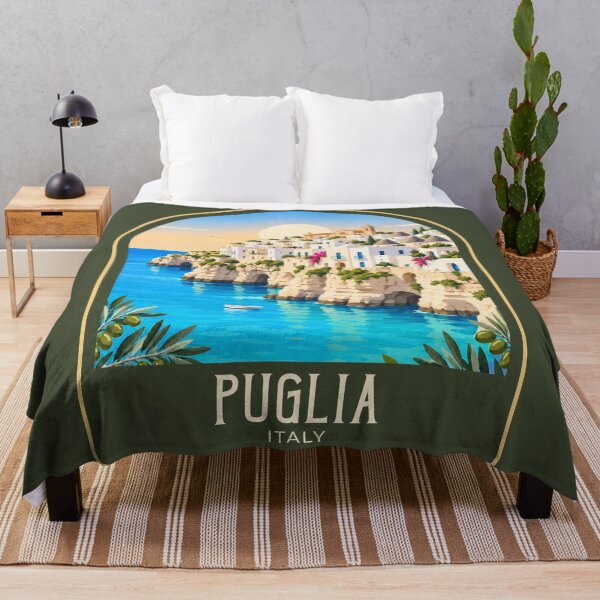 Item preview, Puglia Vintage Travel Illustration designed and sold by HomeLivingCo.