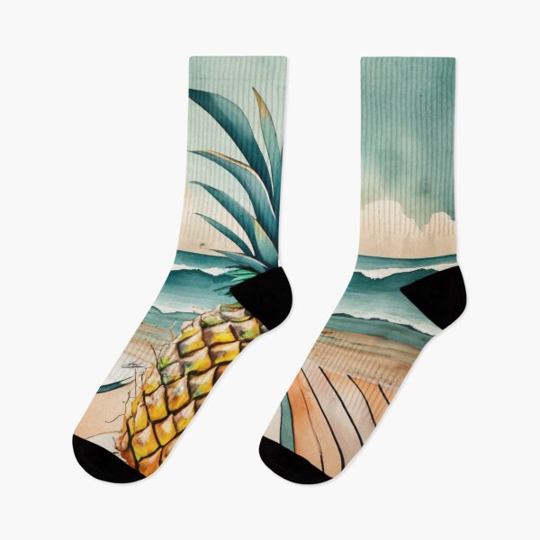 Item preview, Pineapple on Striped Beach Boardwalk designed and sold by BeachWhisper.