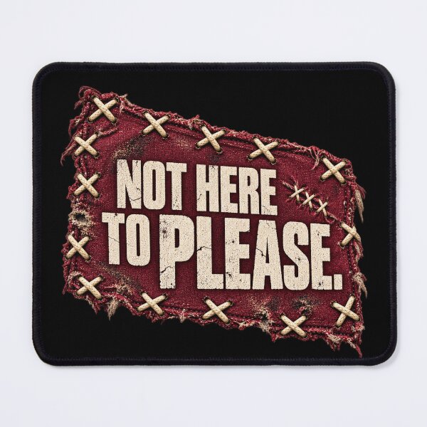 Item preview, Not Here to Please – Stitched Burgundy Patch Streetwear designed and sold by Anyshca.
