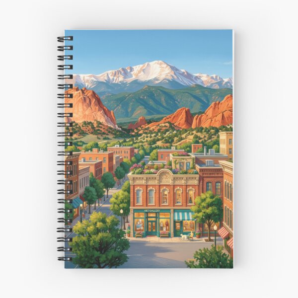 Item preview, Garden of the Gods Gallery Street Charming Mountain Town Scene designed and sold by Rocky Mountain Artistry.