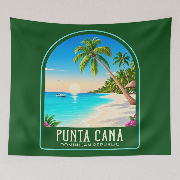 Item preview, Punta Cana Vintage Travel Illustration designed and sold by HomeLivingCo.