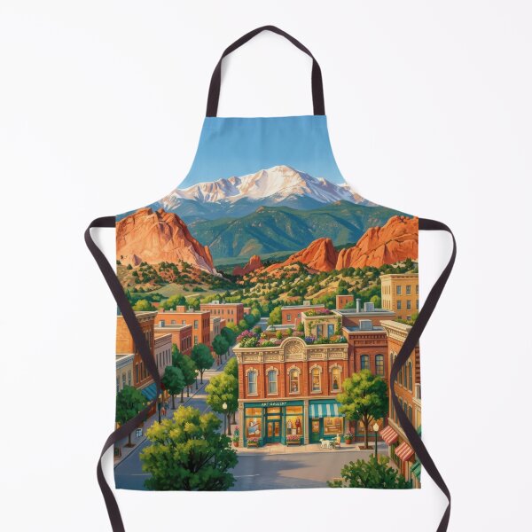 Item preview, Garden of the Gods Gallery Street Charming Mountain Town Scene designed and sold by Rocky Mountain Artistry.