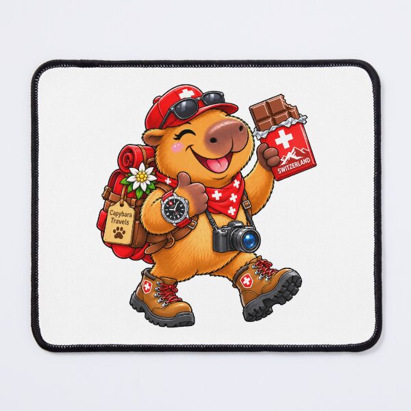 Item preview, Cute Capybara in Switzerland – Swiss Watch & Chocolate Adventure designed and sold by CapybaraTravels.
