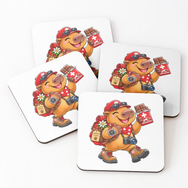 Item preview, Cute Capybara in Switzerland – Swiss Watch & Chocolate Adventure designed and sold by CapybaraTravels.