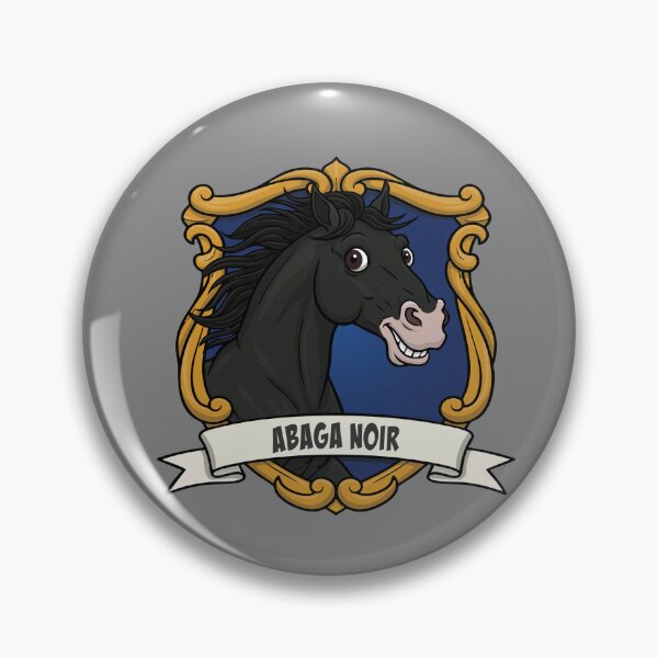 Item preview, The caricature of the Black Abaga horse in a coat of arms designed and sold by Cheval-de-coeur.