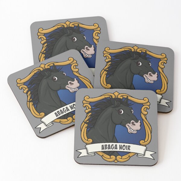 Item preview, The caricature of the Black Abaga horse in a coat of arms designed and sold by Cheval-de-coeur.