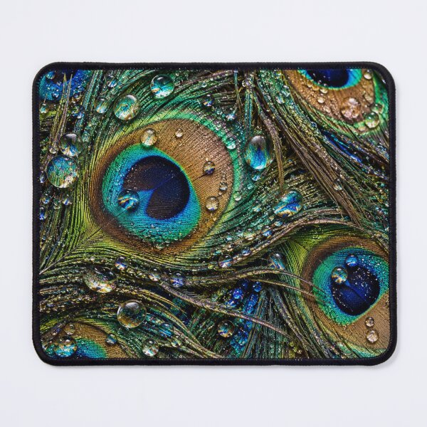 Item preview, Peacock Feather Dewdrops – Iridescent Plumage designed and sold by GSizzle1.