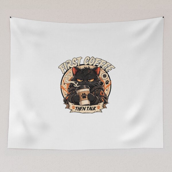 Item preview, Grumpy Black Cat Coffee Lover designed and sold by WelLarsDigitals.