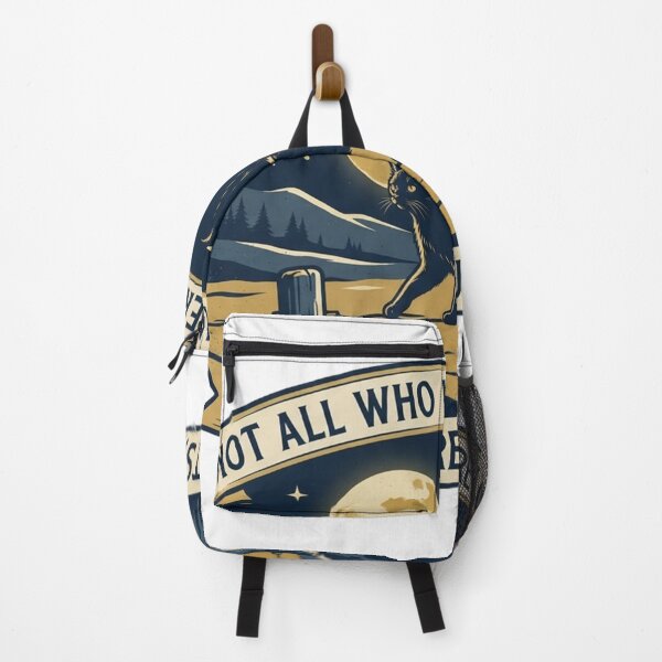 Item preview, Not All Who Wander Are Lost – Whimsical Cat Quote Design designed and sold by RokomariFabric.