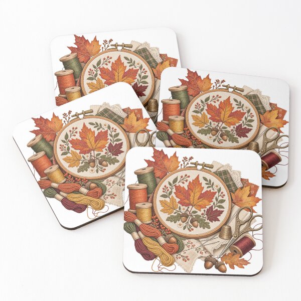 Item preview, Vintage Autumn Embroidery Basket designed and sold by Golden Era Studio.