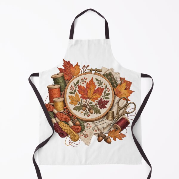 Item preview, Vintage Autumn Embroidery Basket designed and sold by Golden Era Studio.