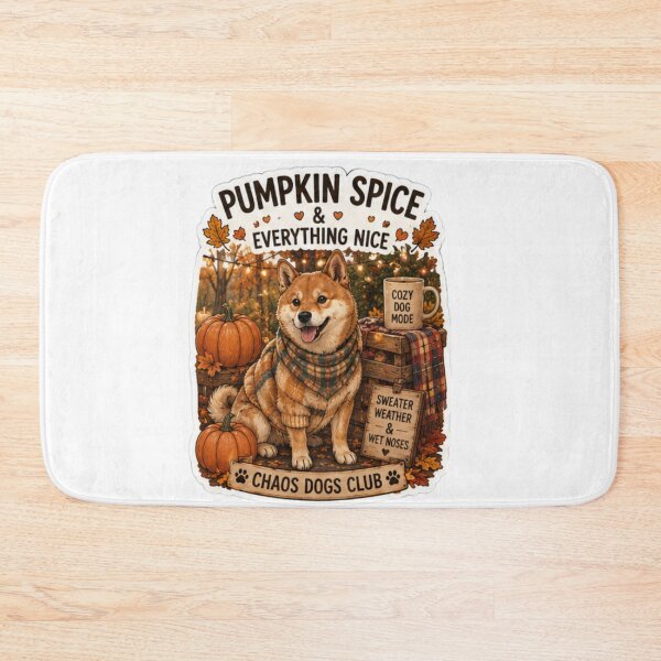 Item preview, Pumpkin Spice and Everything Nice Shiba Inu Design | Chaos Dogs Club Autumn designed and sold by DailyStruggleCo.