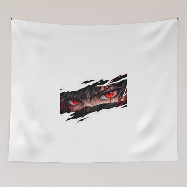 Item preview, Intense Anime Red Eyes Glitch Aesthetic Sticker designed and sold by PRIME4YOU.