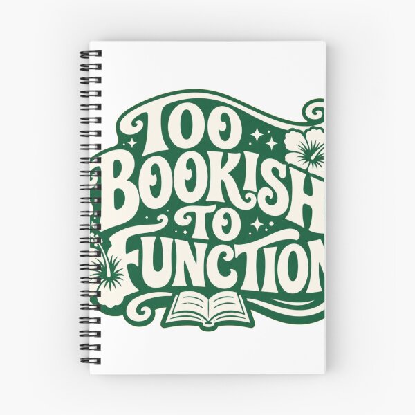 Item preview, Too Bookish To Function – Funny Book Lover Typography designed and sold by Noirvasca.
