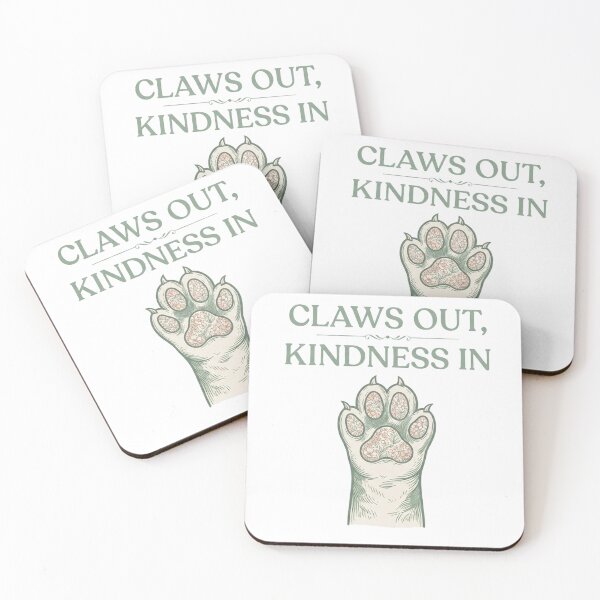 Item preview, Claws Out, Kindness In – Empowering Cat Lover Quote Design designed and sold by RokomariFabric.
