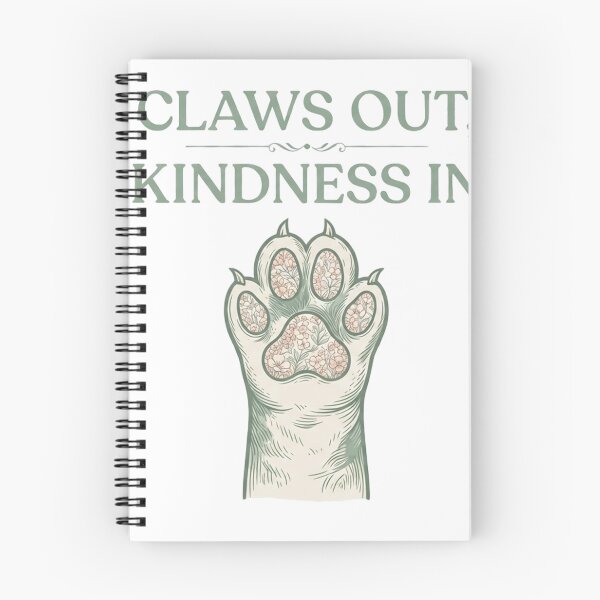 Item preview, Claws Out, Kindness In – Empowering Cat Lover Quote Design designed and sold by RokomariFabric.