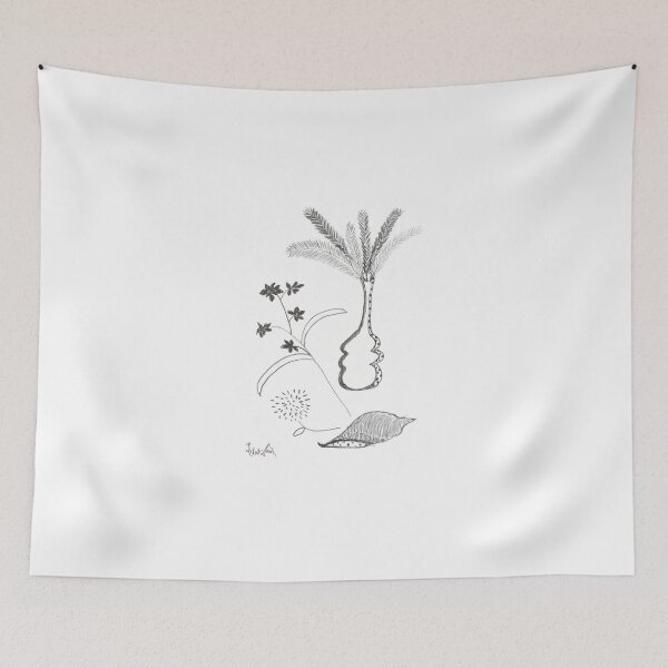 Item preview, Botanical Vase with Ferns and Flora — Hand-Drawn Pencil Art designed and sold by Liberarteprint.