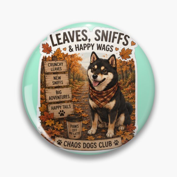 Item preview, Leaves Sniffs and Happy Wags Shiba Inu Design | Chaos Dogs Club Autumn Walk designed and sold by DailyStruggleCo.