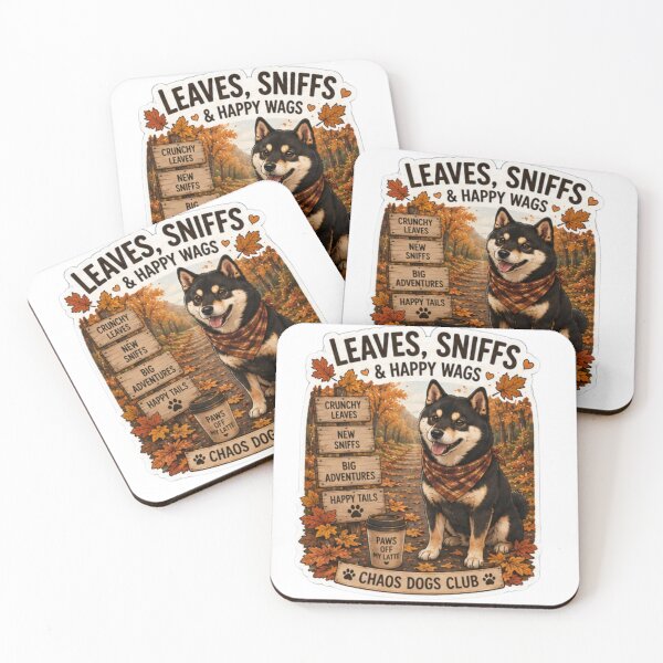Item preview, Leaves Sniffs and Happy Wags Shiba Inu Design | Chaos Dogs Club Autumn Walk designed and sold by DailyStruggleCo.