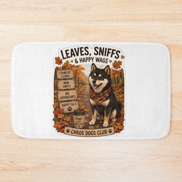 Item preview, Leaves Sniffs and Happy Wags Shiba Inu Design | Chaos Dogs Club Autumn Walk designed and sold by DailyStruggleCo.