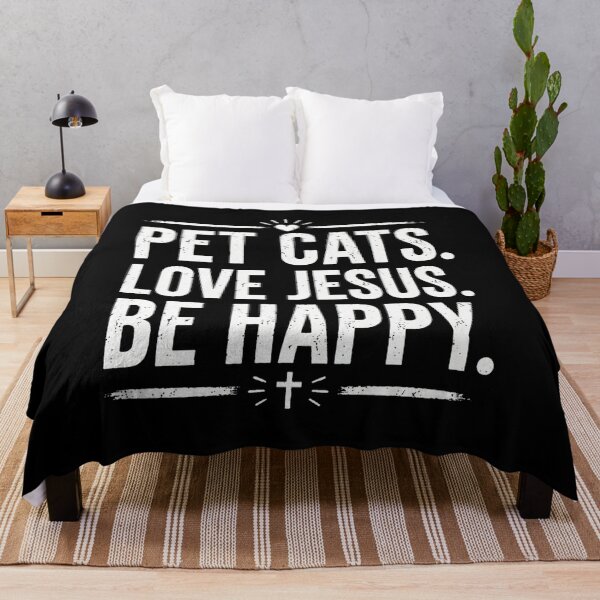 Item preview, Pet Cats Love Jesus Be Happy Christian Cat Lover designed and sold by GiaoCalonas.