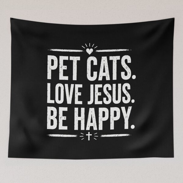 Item preview, Pet Cats Love Jesus Be Happy Christian Cat Lover designed and sold by GiaoCalonas.