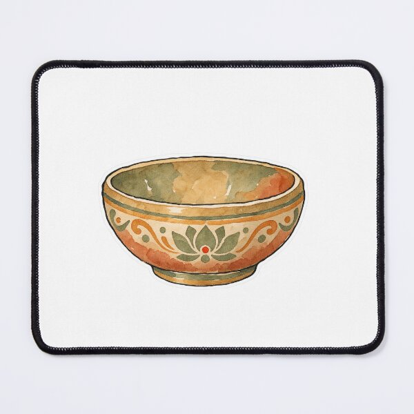 Item preview, Morning Practice, Watercolor Tibetan Singing Bowl designed and sold by Jessie's Palette.