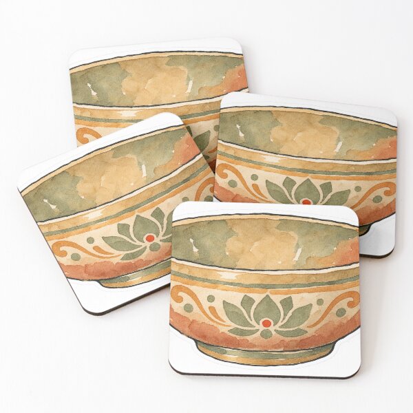 Item preview, Morning Practice, Watercolor Tibetan Singing Bowl designed and sold by Jessie's Palette.